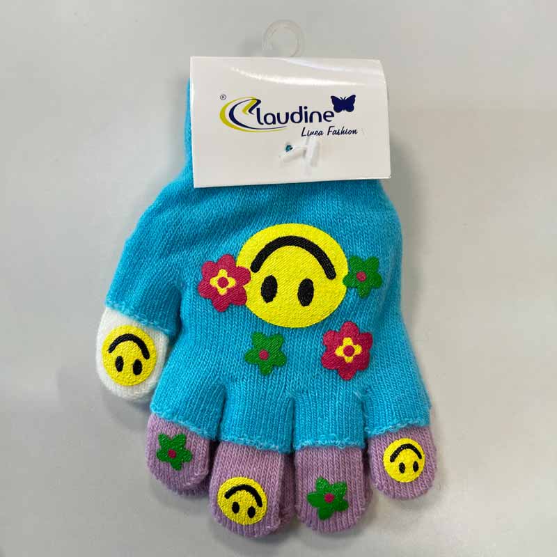 Детски Ръкавички Усмивка, Сини/Лилави, 6-10 Год. - Шалове И Ръкавички - Clodine Italy - BebeMama