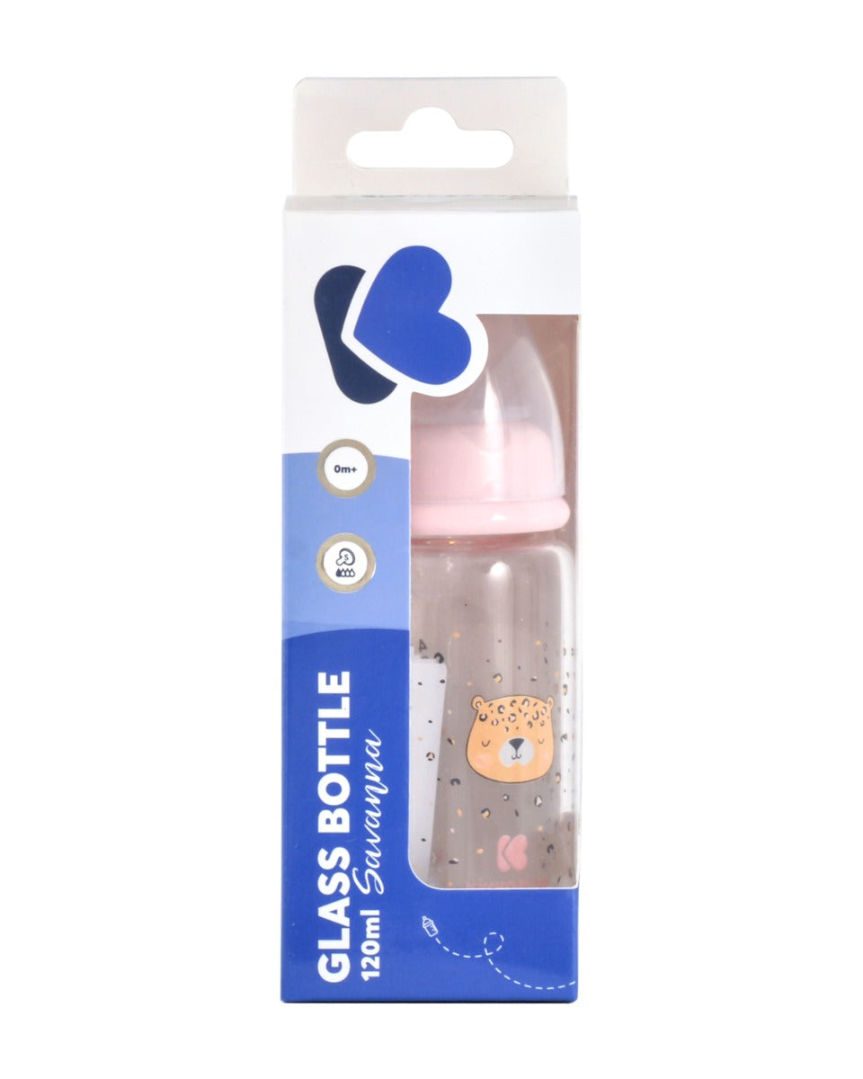 Шише Стъклено 120Мл Savanna Pink --- BebeMama