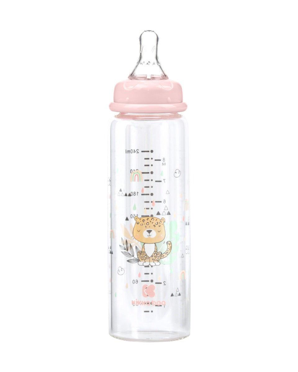 Шише Стъклено 240Мл Savanna Pink --- BebeMama