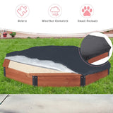 Голям Детски Пясъчник Ginger Home, Дървен Octagon, Водоустойчиво Покривало, 199Х199Х23 См. --- BebeMama