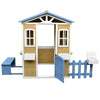 Детска Къща Ginger Home, Дървена, Игра На Открито В Двора И Градината, Бяло, Синьо, 205Х119Х140 См. - Пластмасови Kъщи И Пързалки - Ginger Home - BebeMama
