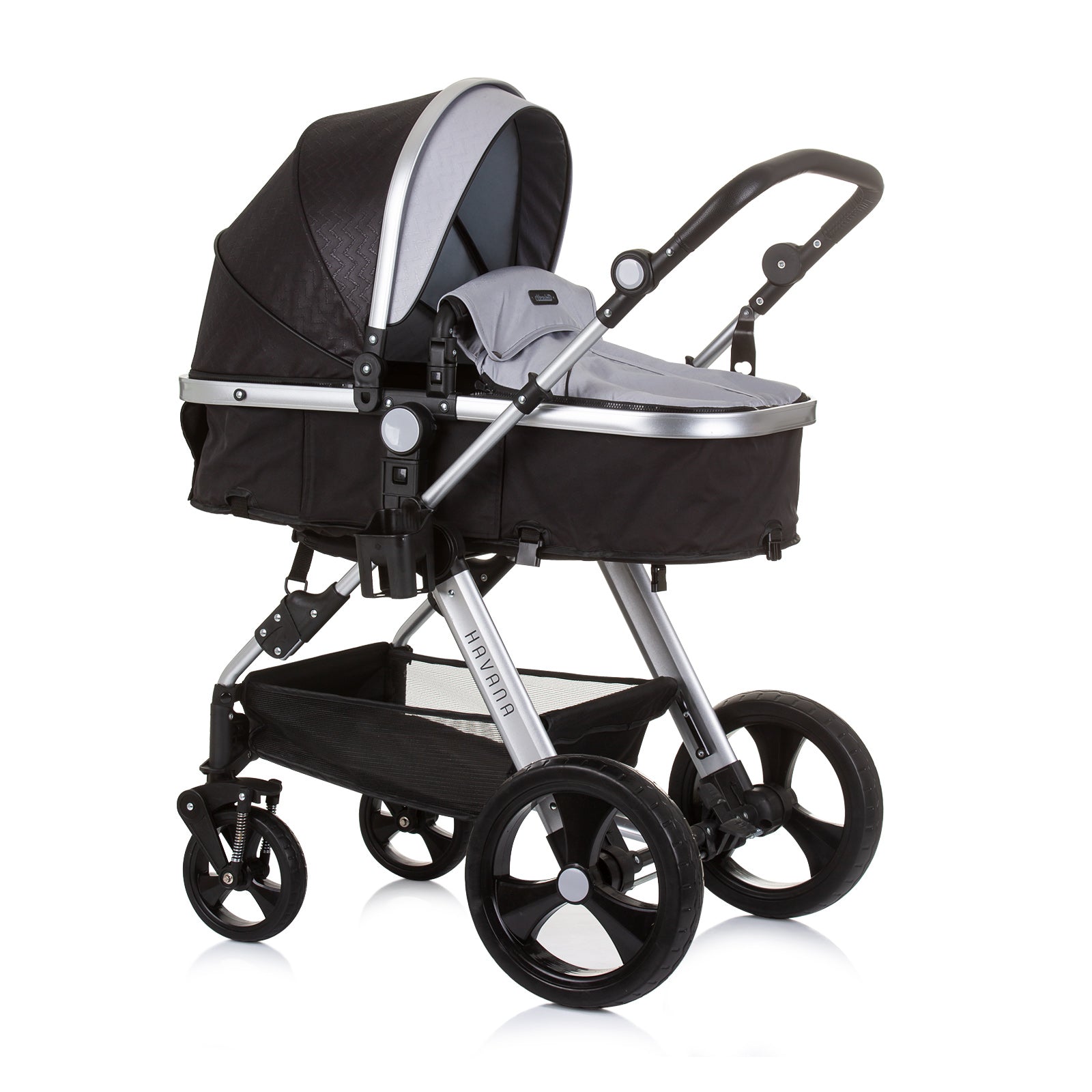 Детска Количка "Хавана" Обсидиан/Сребро - Комбинирани Колички - Chipolino - BebeMama