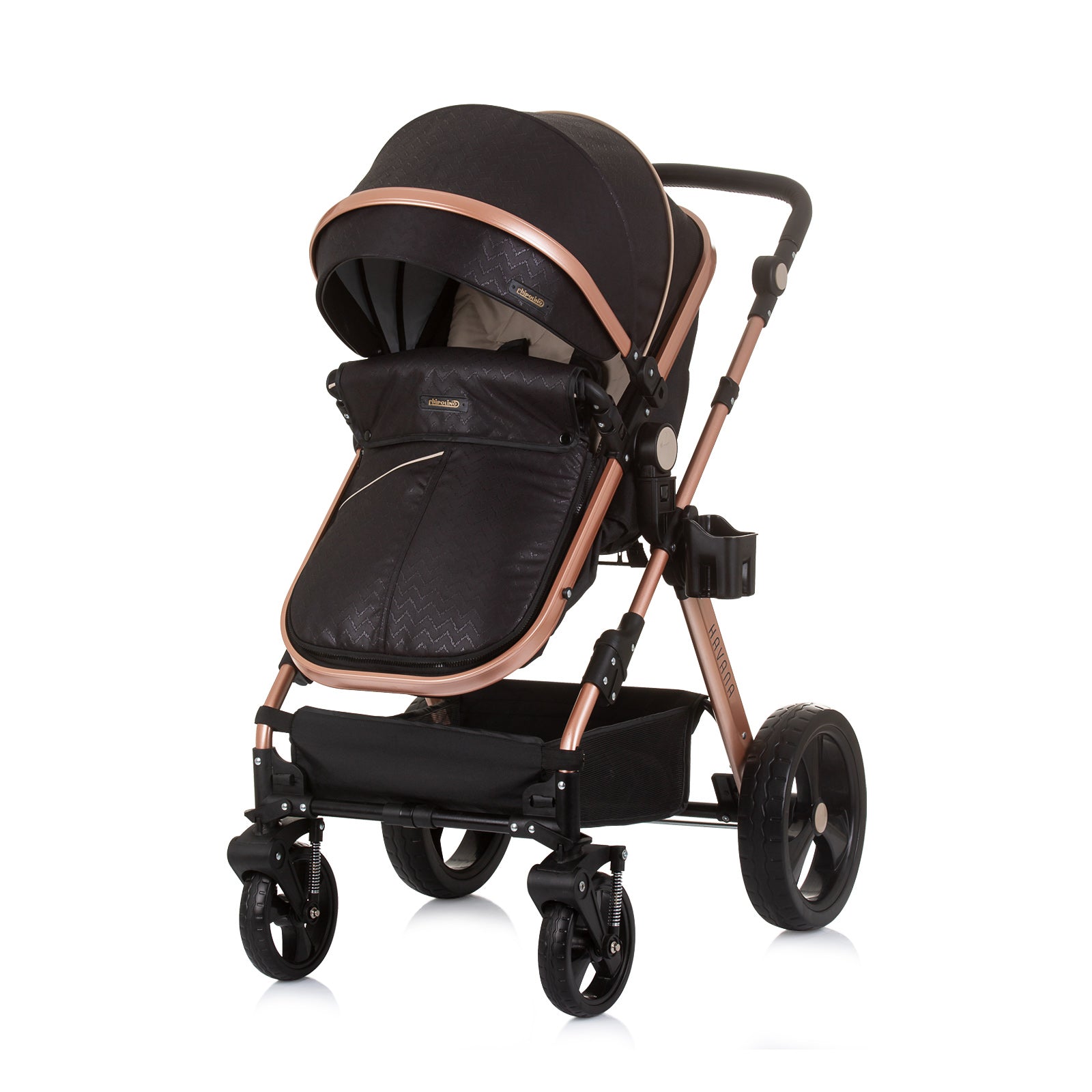 Детска Количка "Хавана" Обсидиан/Злато --- BebeMama