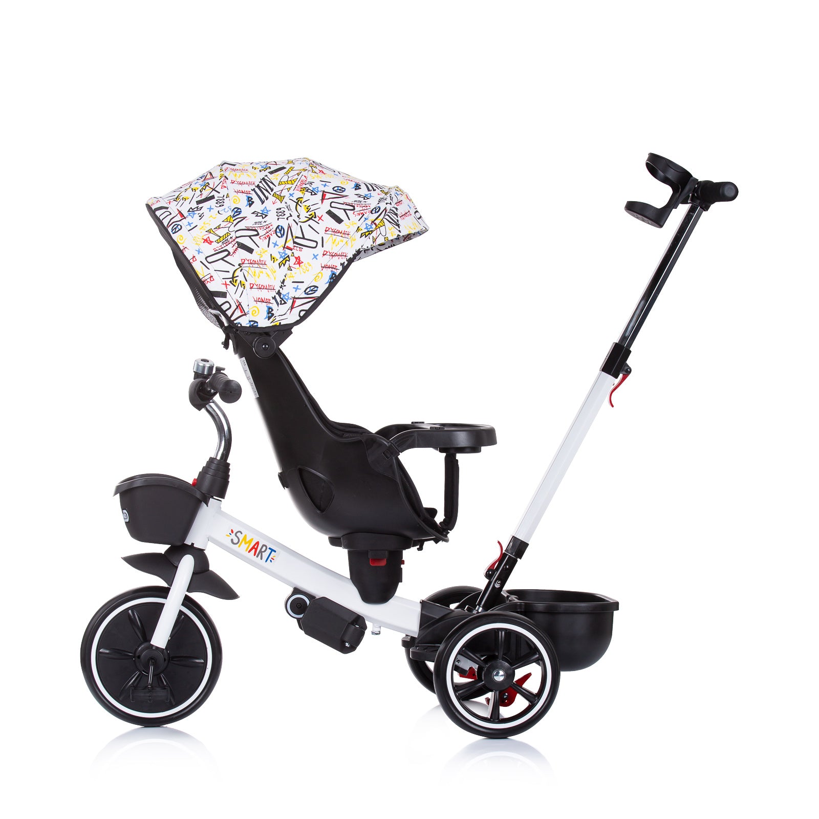 Триколка Със Сенник "Смарт" Бяла --- BebeMama