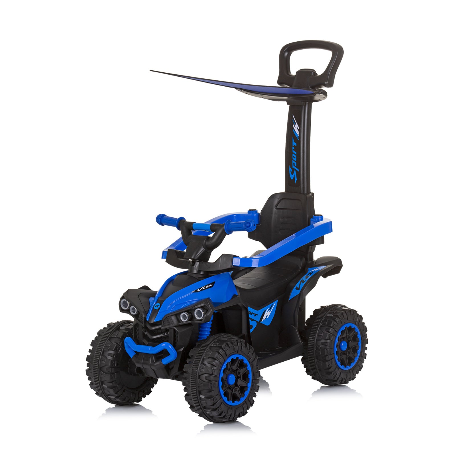 Количка За Яздене С Дръжка "Atv" Синя - Коли И Кончета За Яздене - Chipolino - BebeMama