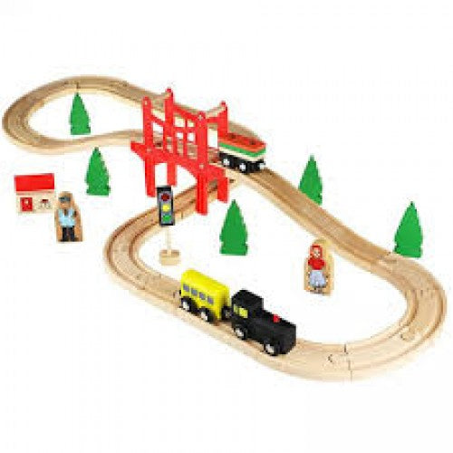 Дървено Влакче С Релси – 37 Части - Коли, Камиони, Влакове И Самолети - Smartbaby - BebeMama