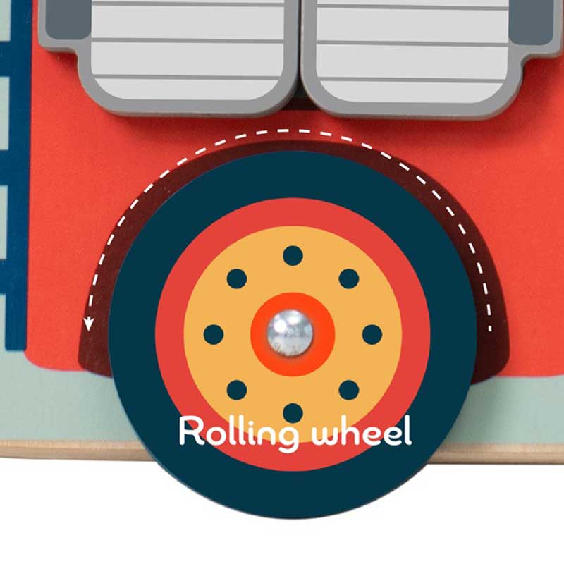 Интерактивна Дървена Детска Играчка - Пожарникарска Кола --- BebeMama