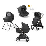 Бебешка Количка 4 В 1 Inglesina System Quattro Electa Darwin Infant Recline - Upper Black/Iridium Black - Комбинирани Колички - Inglesina - BebeMama