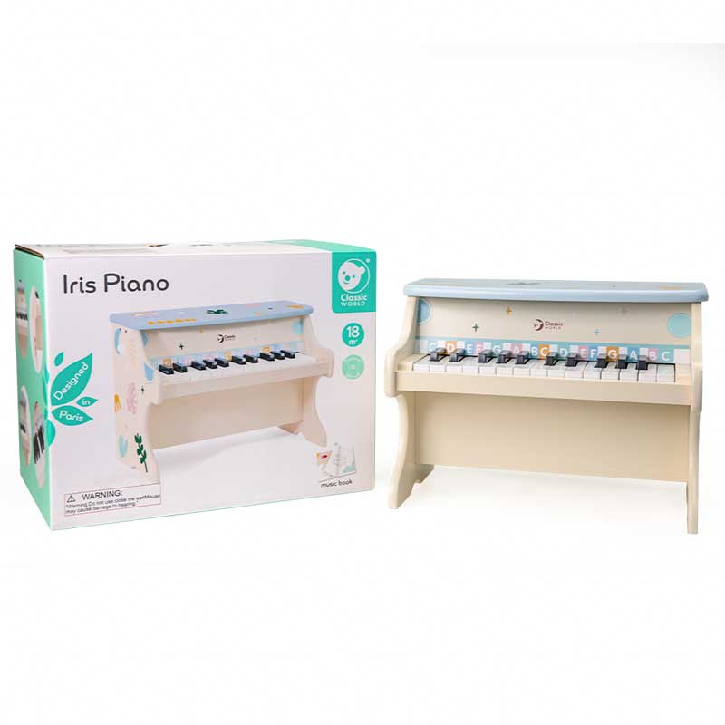 Класическо Детско Дървено Пиано - Шарено --- BebeMama