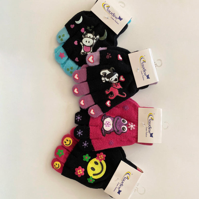 Комплект Детски Ръкавички 12Бр.-Различни Цветове 6-10 Год. - Шалове И Ръкавички - Clodine Italy - BebeMama