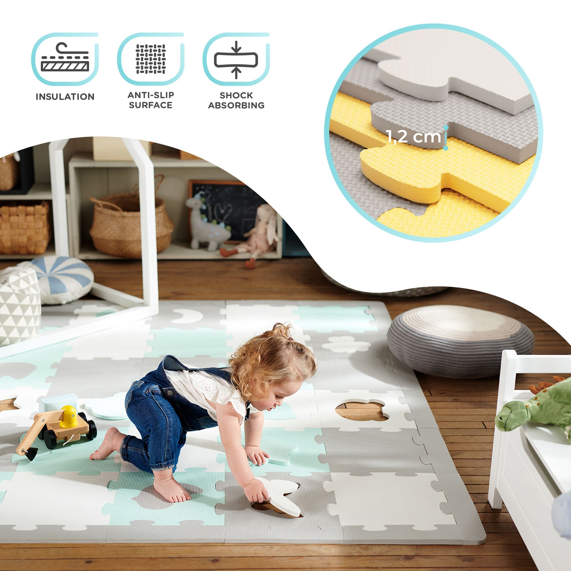 Мек Пъзел С Форми Kinderkraft Luno Shapes Жълт --- BebeMama