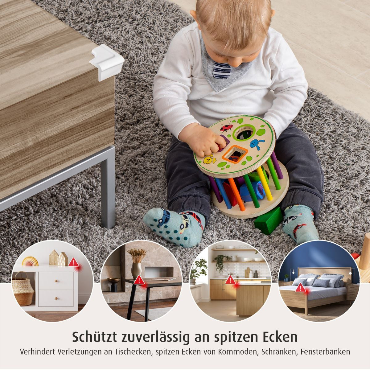 Меки Протектори За Ъгли Reer 82030 4 Броя Бели --- BebeMama