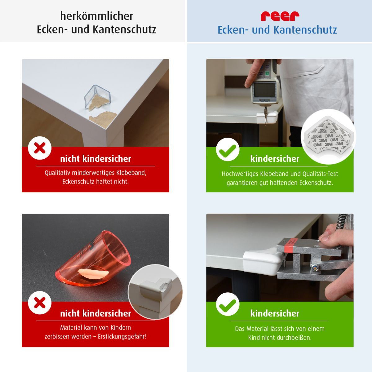 Меки Протектори За Ъгли Reer 82031 4 Броя Сиви --- BebeMama