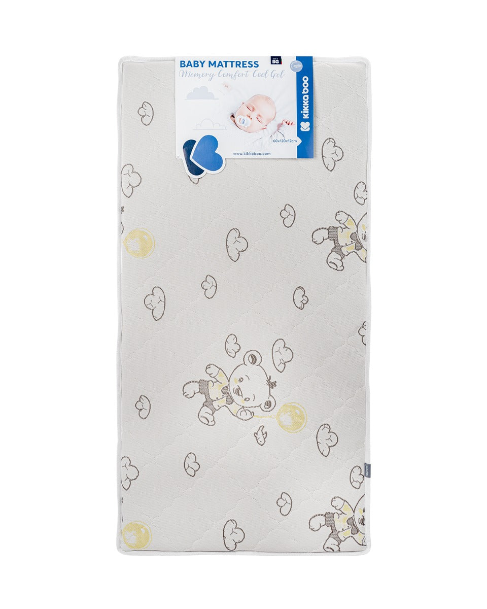 Матрак Memory Comfort Cool Gel 60Х120Х12См Bear Grey --- BebeMama