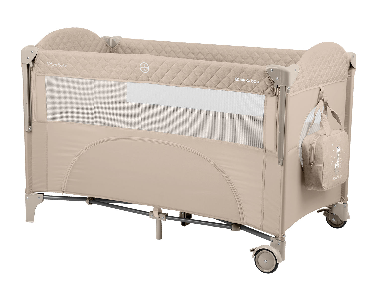 Кошара На Две Нива Milky Way Beige 2023 - Сгъваеми Кошари 2 Нива - Kikkaboo - BebeMama