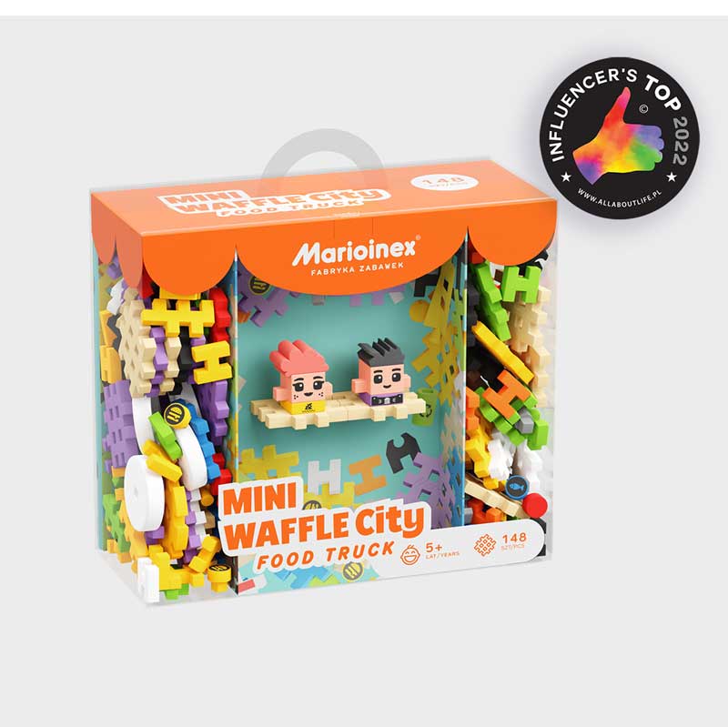 Мини Вафлен Конструктор Градски Център 148 Части - Камион За Храна - Строители, Мозайки И Конструктори - Marioinex - BebeMama