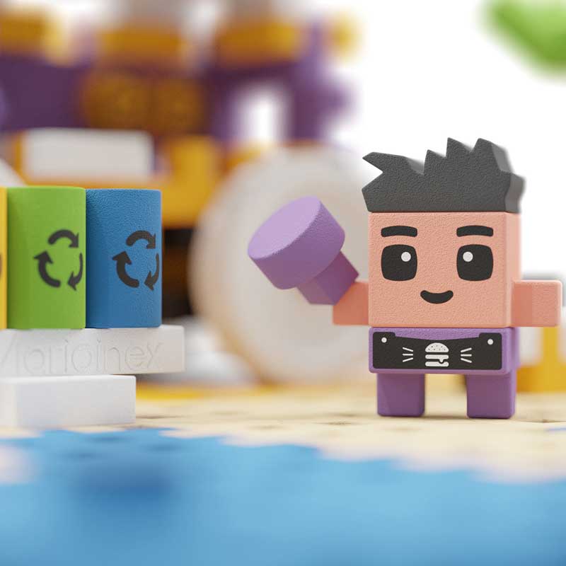 Мини Вафлен Конструктор Градски Център 148 Части - Камион За Храна --- BebeMama