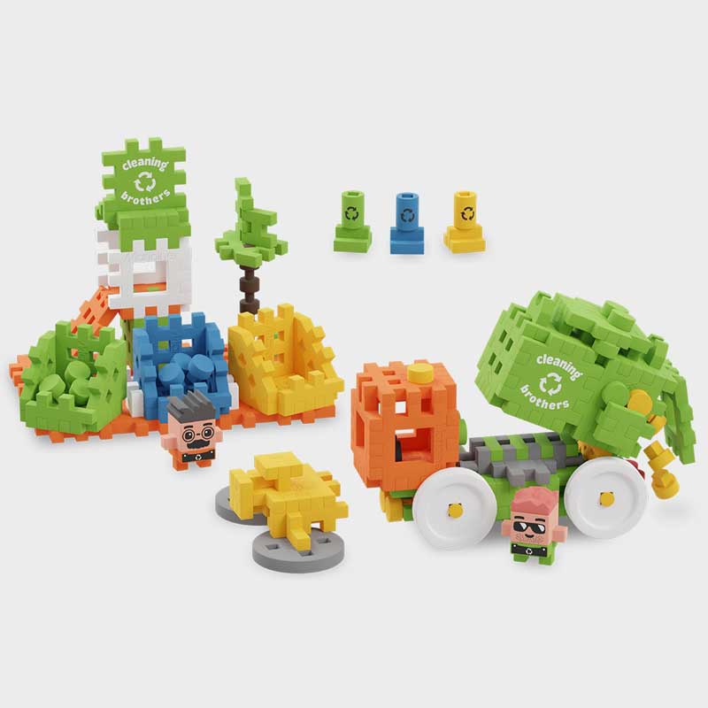 Мини Вафлен Конструктор Градски Център - Боклукчийски Камион 148 Части --- BebeMama