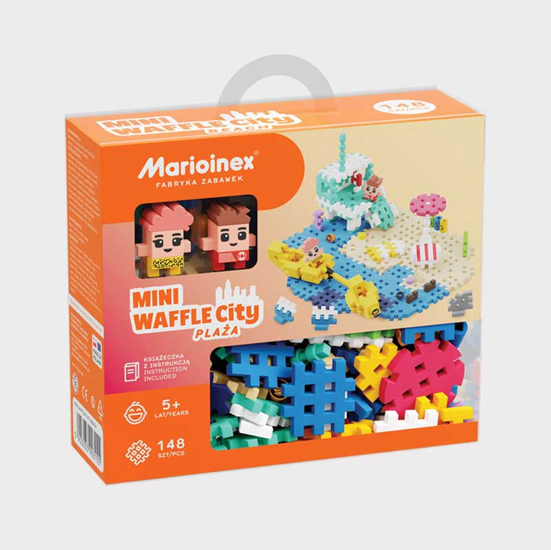 Мини Вафлен Конструктор Градски Център - Плаж 148 Части - Строители, Мозайки И Конструктори - Marioinex - BebeMama
