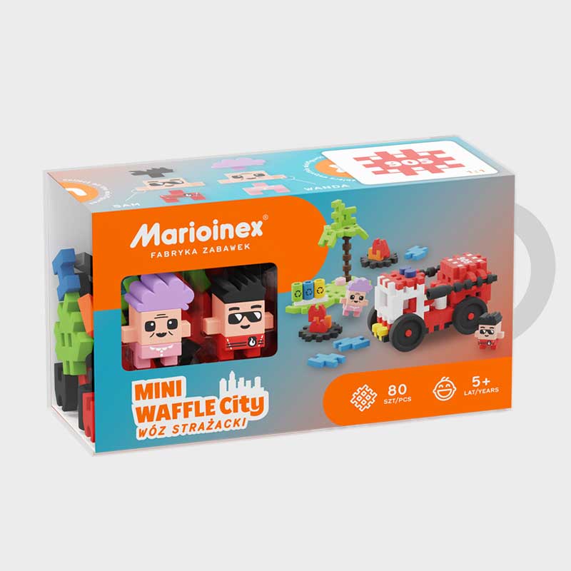 Мини Вафлен Конструктор Градски Център - Пожарна Кола 80 Части - Строители, Мозайки И Конструктори - Marioinex - BebeMama