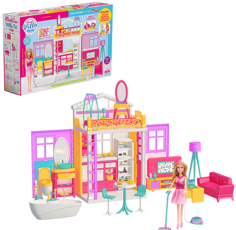 Вилата На Линда За Размер Кукли Тип Барби С Обзавеждане56X38X16 --- BebeMama