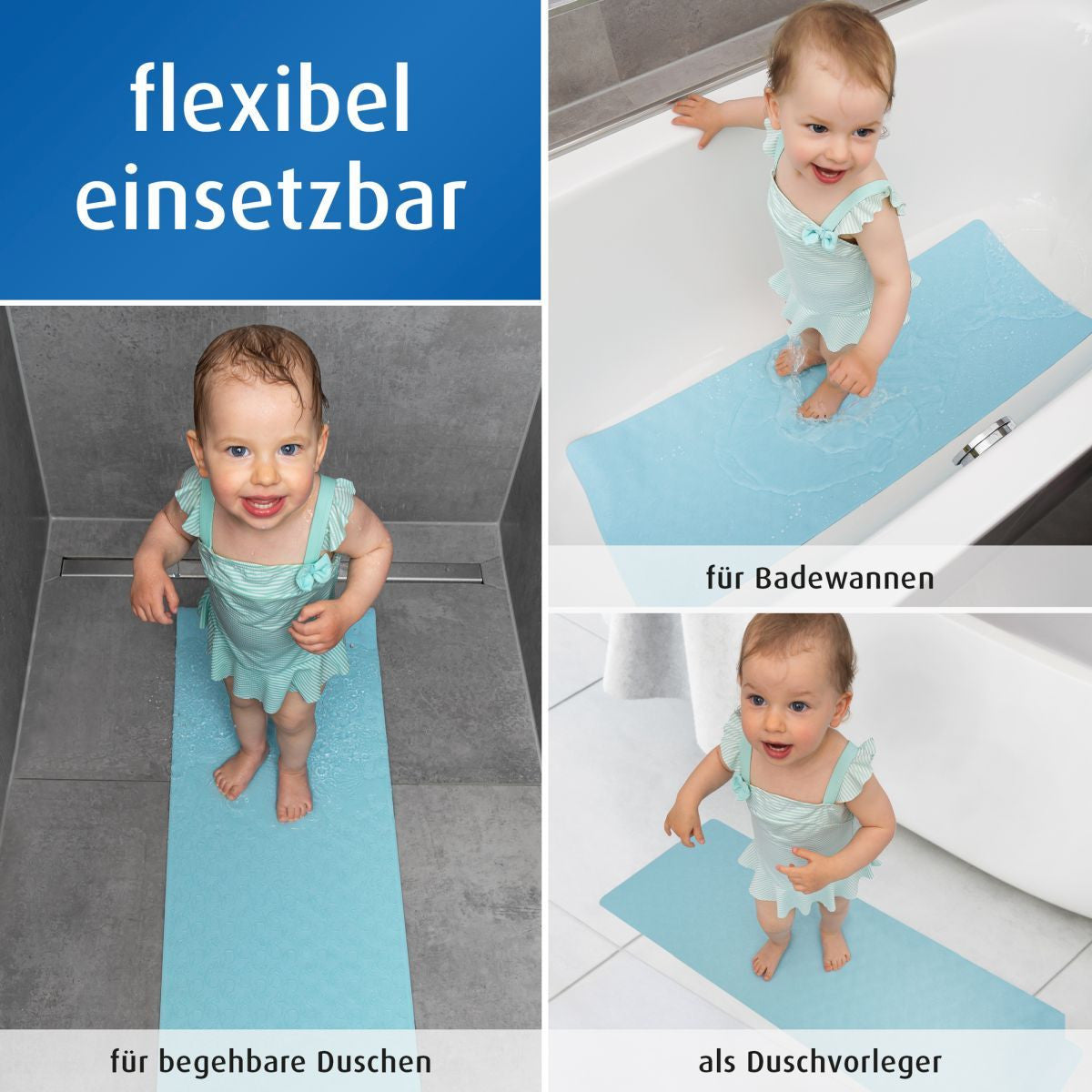 Нехлъзгаща Подложка За Баня Xl Reer MyhappybathСиня --- BebeMama