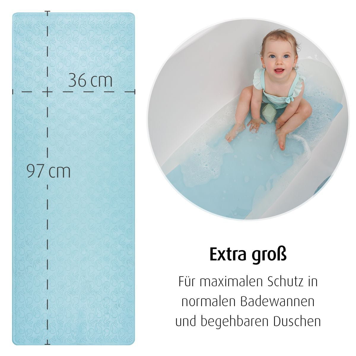 Нехлъзгаща Подложка За Баня Xl Reer MyhappybathСиня --- BebeMama