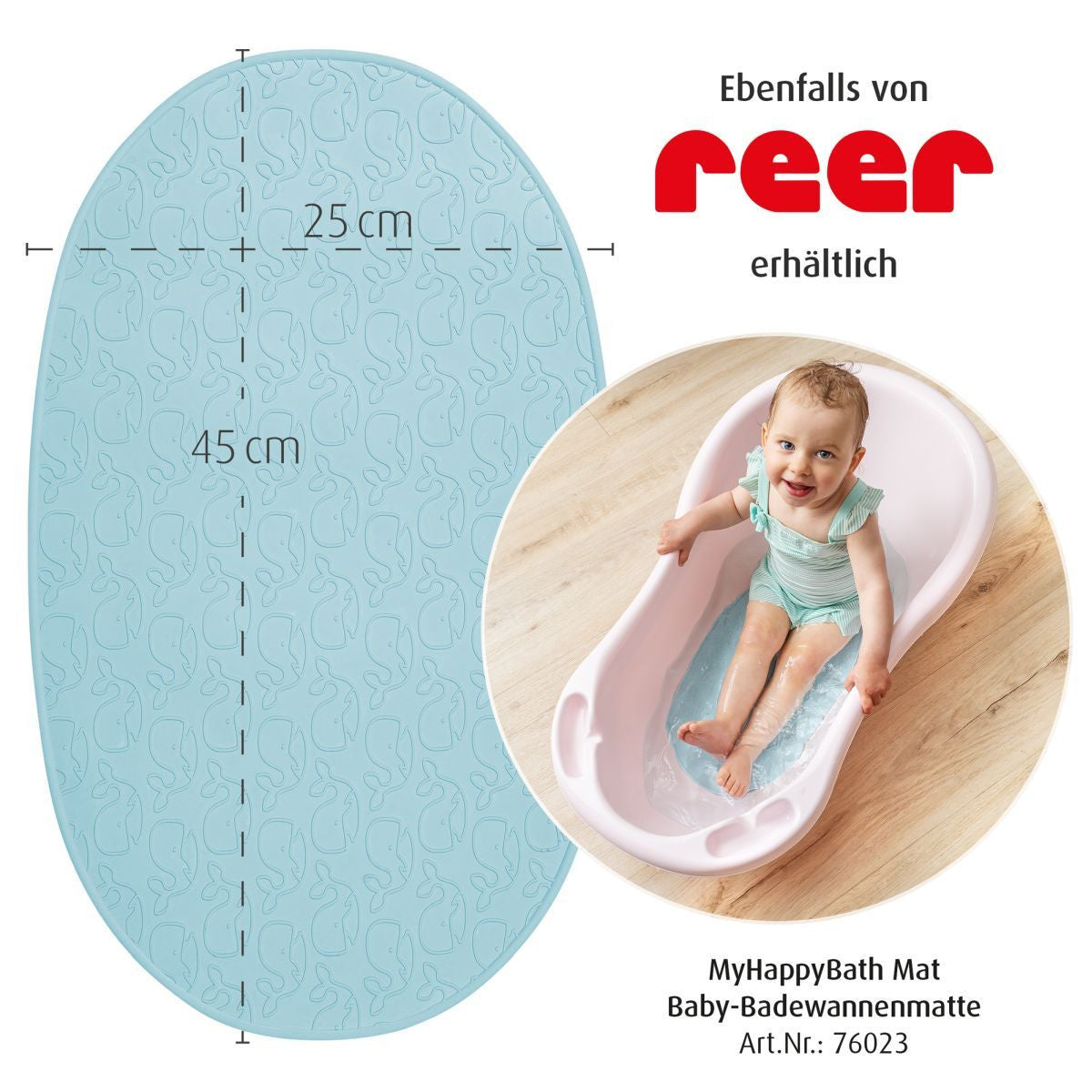 Нехлъзгаща Подложка За Баня Xl Reer MyhappybathСиня --- BebeMama