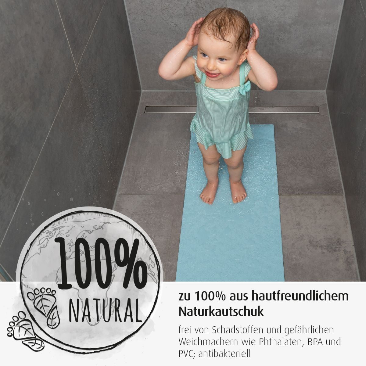 Нехлъзгаща Подложка За Баня Xl Reer MyhappybathСиня --- BebeMama