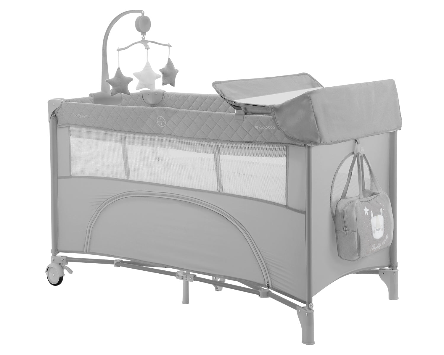 Кошара На Две Нива Nighty Night Grey - Сгъваеми Кошари 2 Нива - Kikkaboo - BebeMama