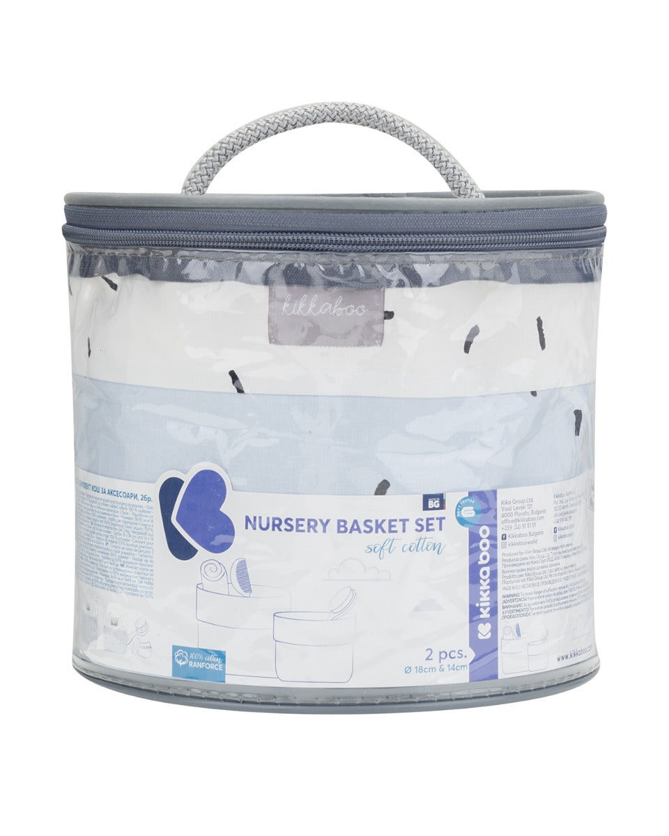 Комплект Кош За Аксесоари 2 Бр - 18См И 14См Bear With Me Син --- BebeMama