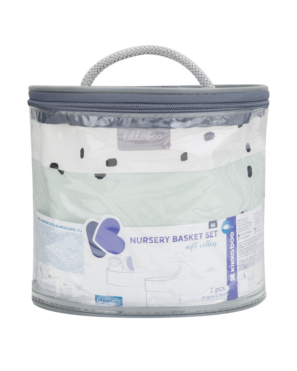 Комплект Кош За Аксесоари 2 Бр - 18См И 14См Bear With Me Mint --- BebeMama