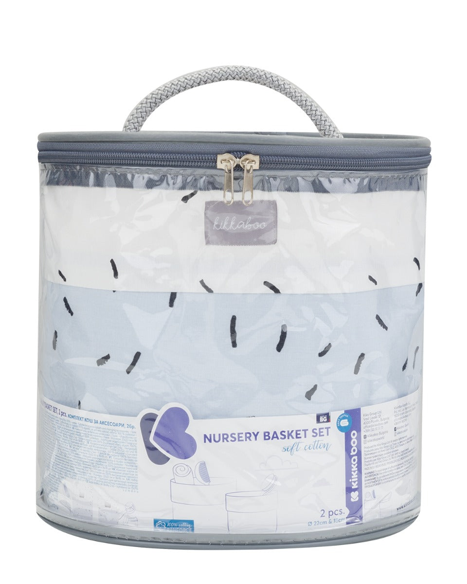 Комплект Кош За Аксесоари 2 Бр - 22См И 18См Bear With Me Син --- BebeMama
