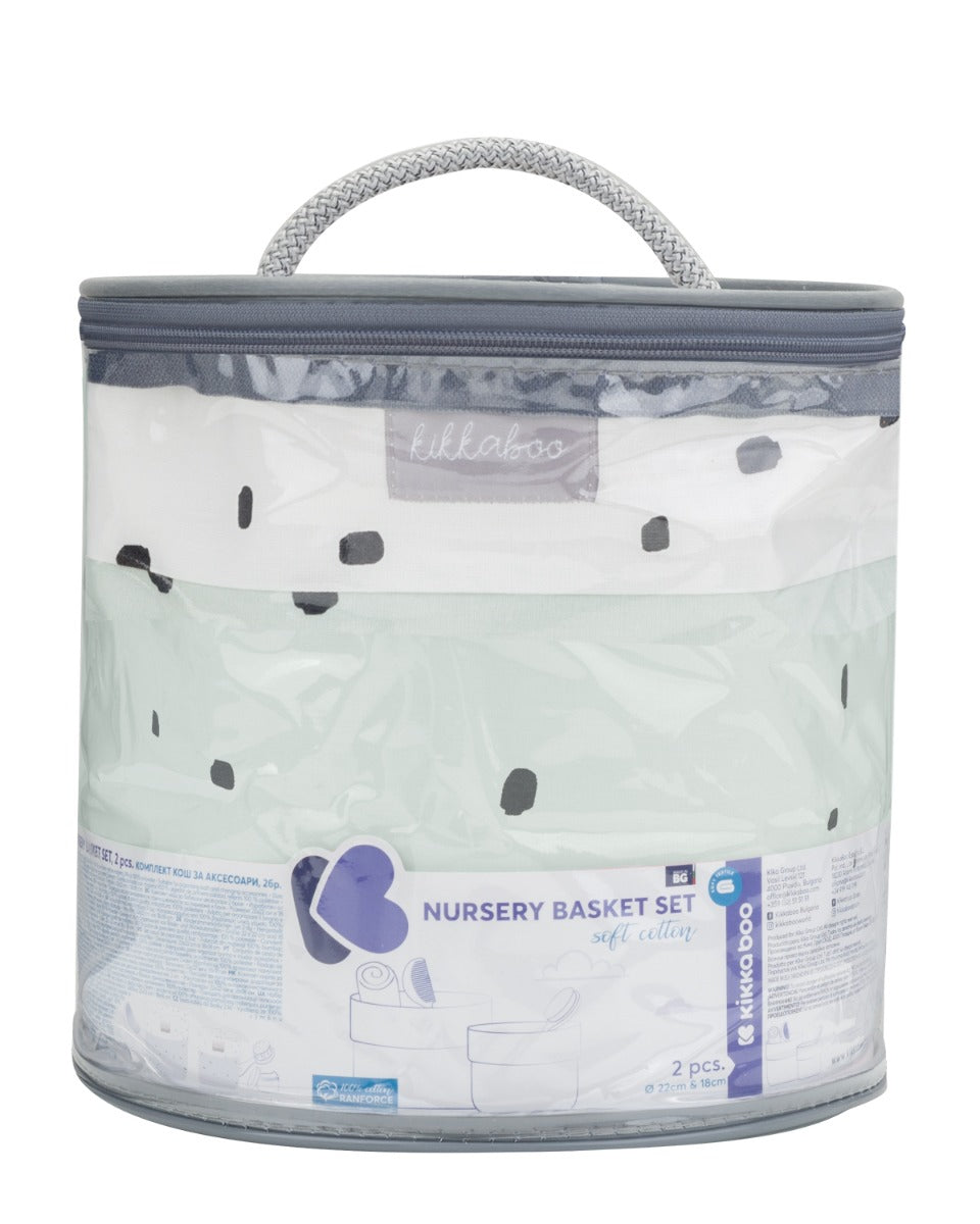 Комплект Кош За Аксесоари 2 Бр - 22См И 18См Bear With Me Mint --- BebeMama