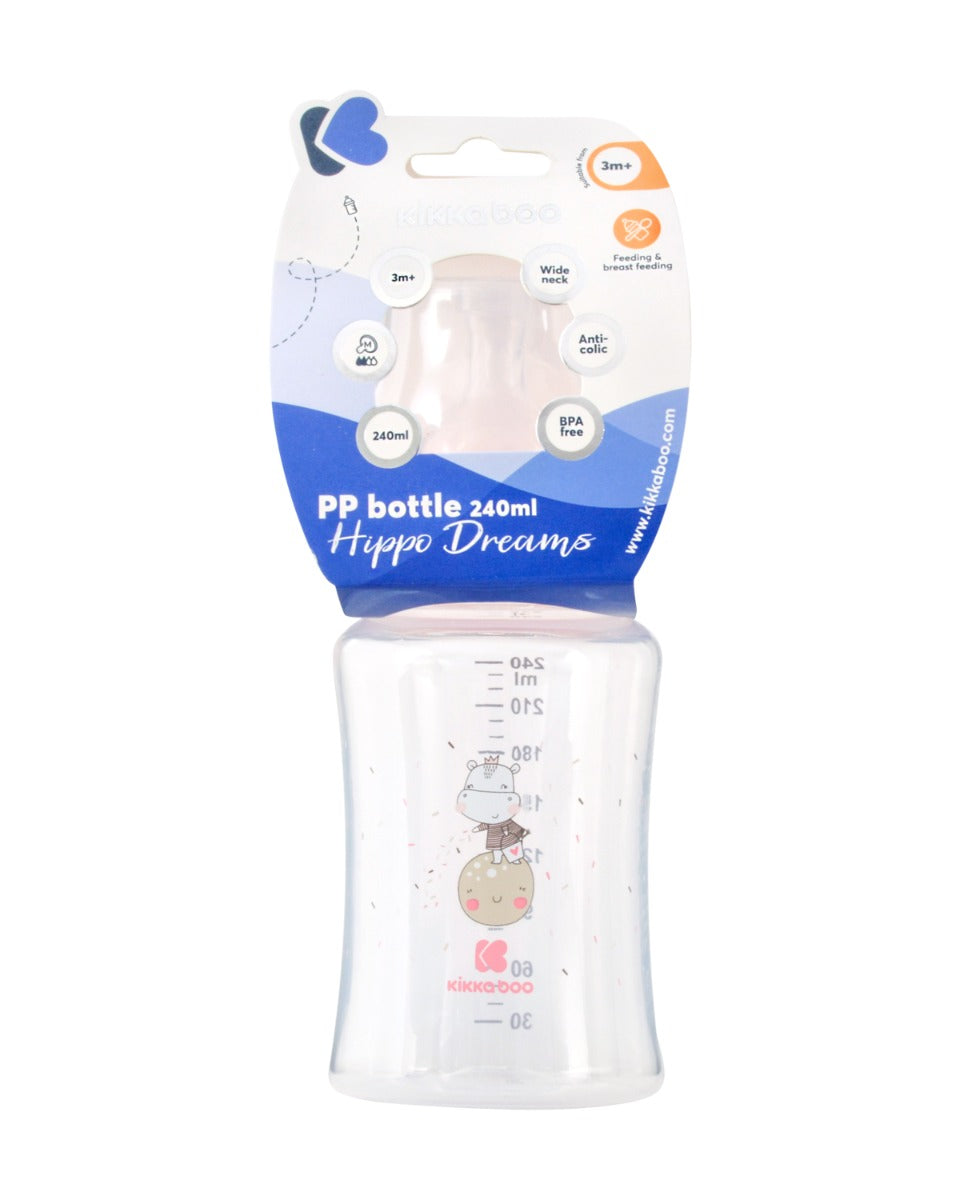 Шише Рр 240Мл Hippo Dreams Pink --- BebeMama