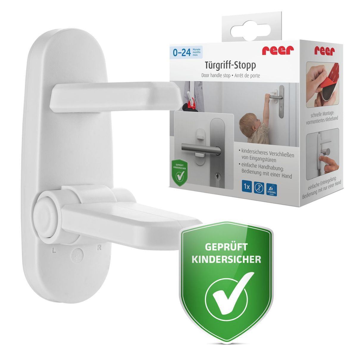 Протектор За Дръжка На Врата Reer 70110 Бял --- BebeMama