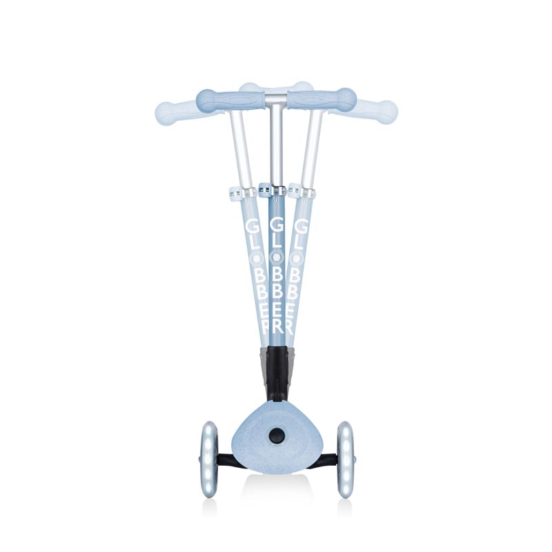 Сгъваема Еко Тротинетка С 3 Колела Globber Junior Foldable Lights Ecologic – Цвят Боровинка --- BebeMama