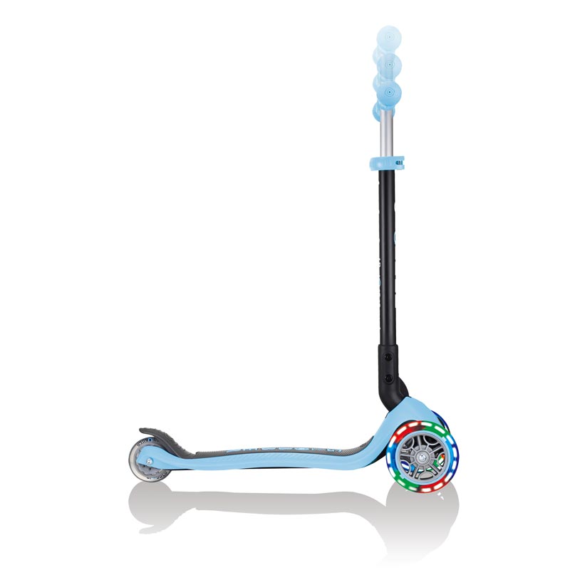 Сгъваема Тротинетка С Родителски Контрол Go Up Foldable Plus Lights - Пастелно Синя --- BebeMama