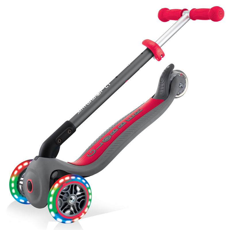 Сгъваема Тротинетка Със Светещи Колела Globber Primo Foldable Lights Сиво-Червена --- BebeMama