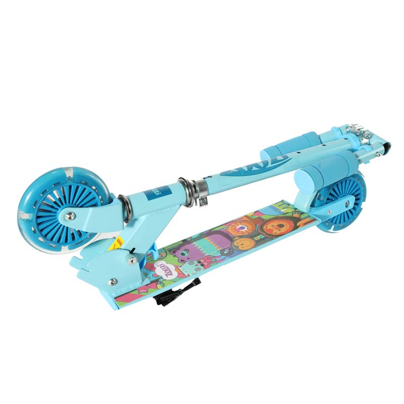 Сгъваема Тротинетка За Деца С Две Светещи Колела – Синя --- BebeMama