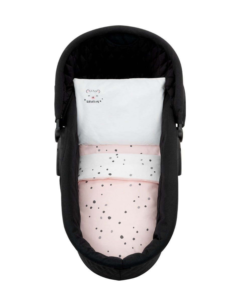 Бебешки спален комплект за количка 6 части Bear with me Pink --- BebeMama