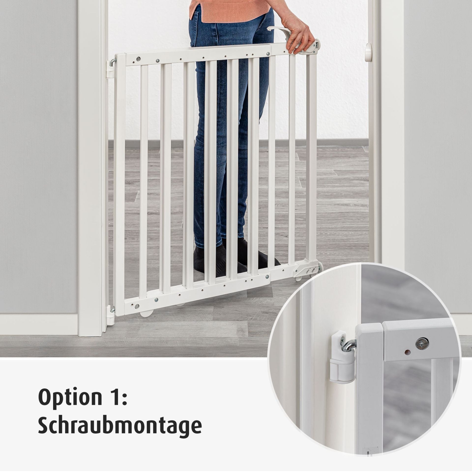 Универсална Преграда За Врата/Стълби С Натиск Reer 46130 Бяла --- BebeMama