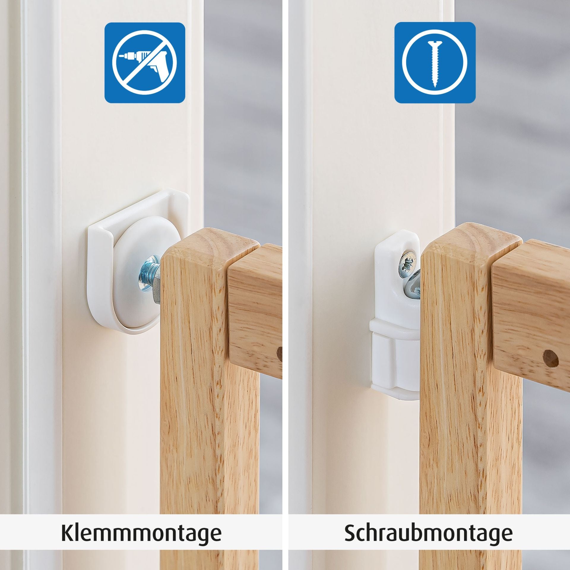 Универсална Преграда За Врата/Стълби С Натиск Reer 46137 Натурална - Прегради За Врата - Reer - BebeMama