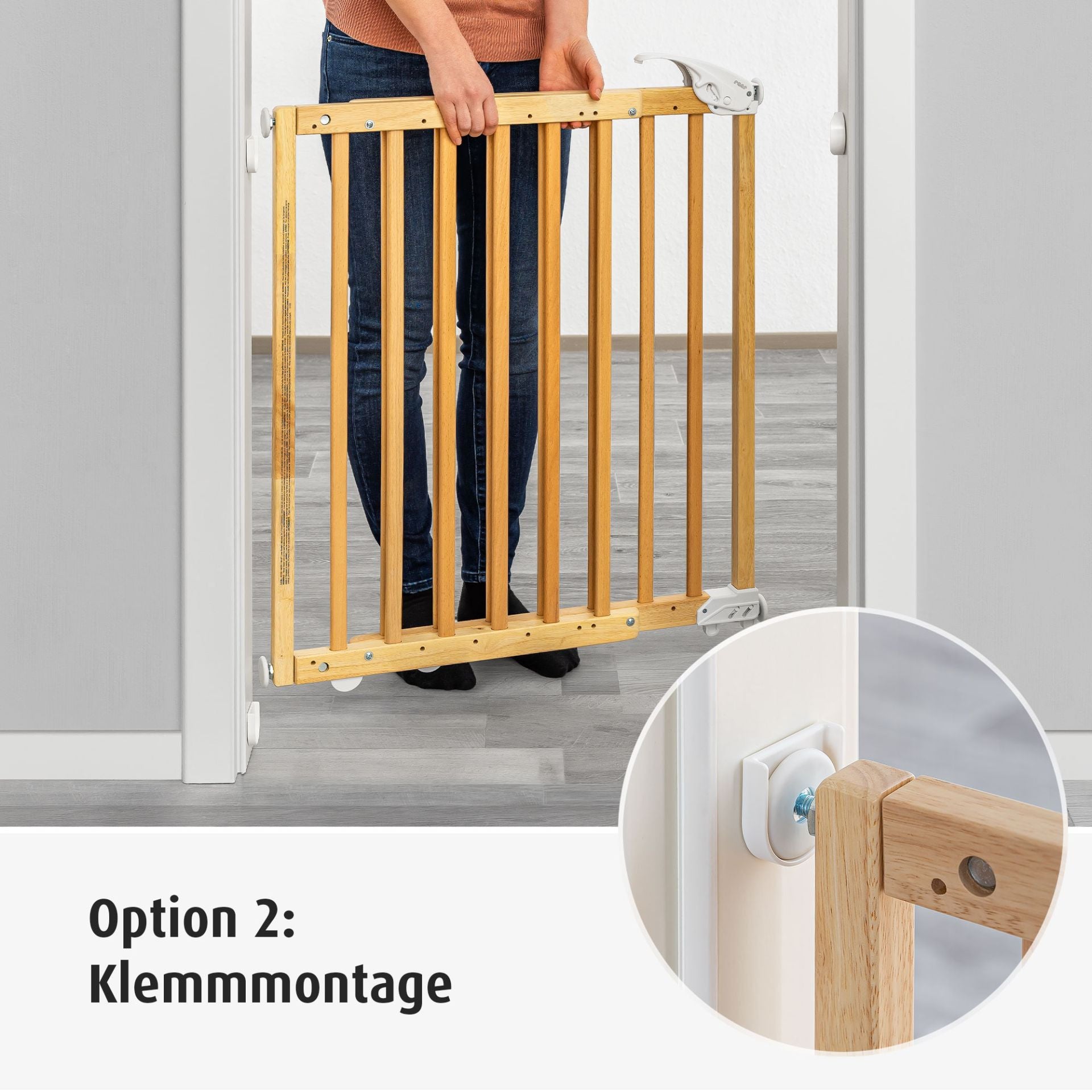 Универсална Преграда За Врата/Стълби С Натиск Reer 46137 Натурална --- BebeMama