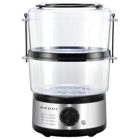 Уред За Готвене На Пара Beper Bc.261 Черен/Инокс - Уреди За Хранене - Beper - BebeMama