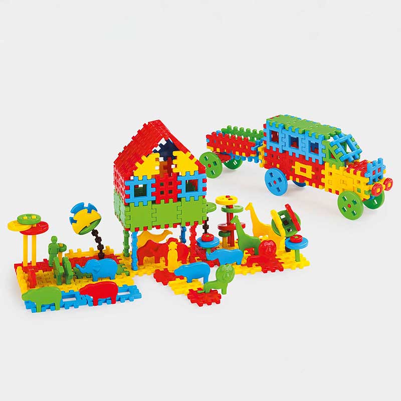 Вафлен Конструктор От 200 Части В Торба - Строители, Мозайки И Конструктори - Marioinex - BebeMama