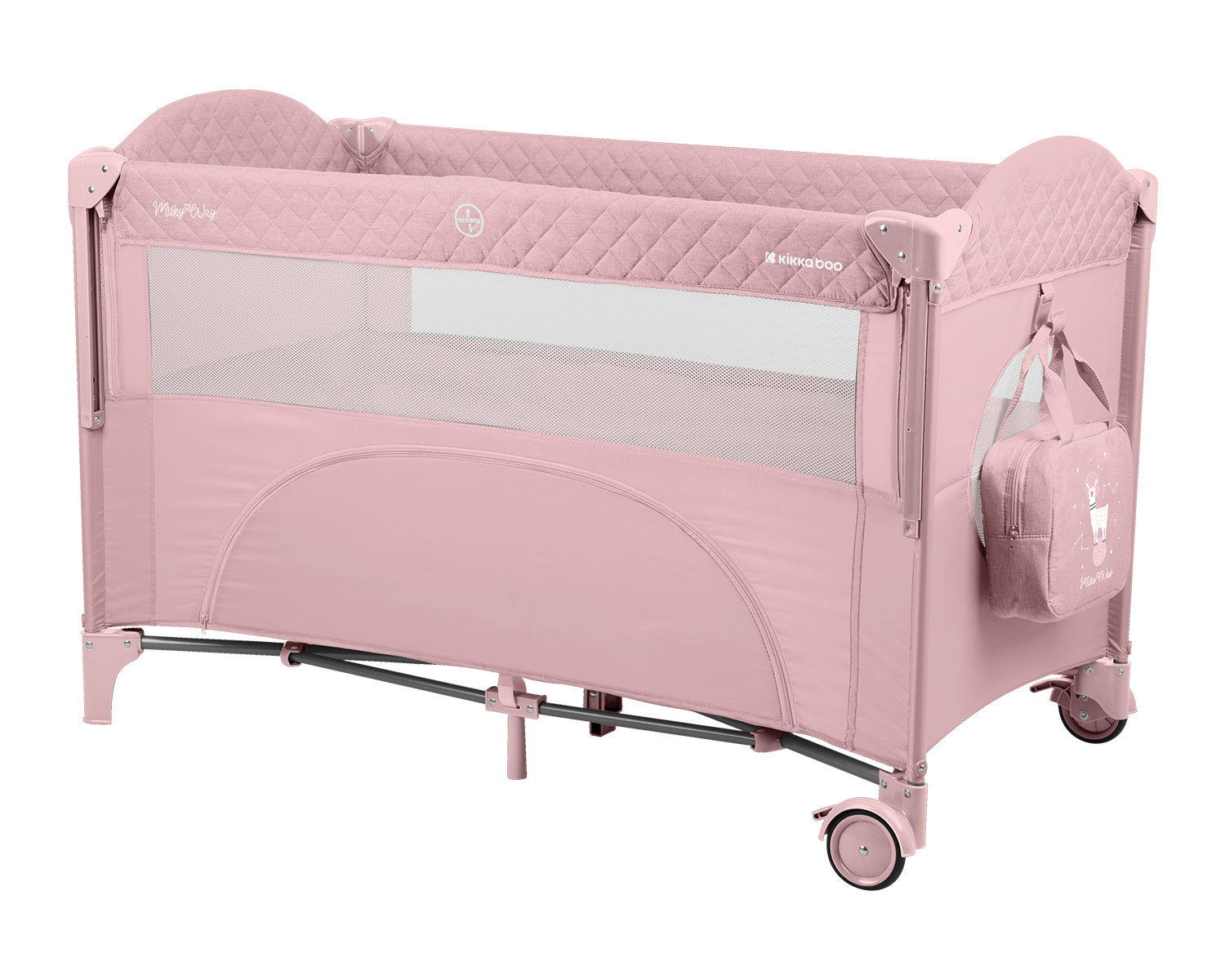 Кошара На Две Нива Milky Way Pink 2023 - Сгъваеми Кошари 2 Нива - Kikkaboo - BebeMama