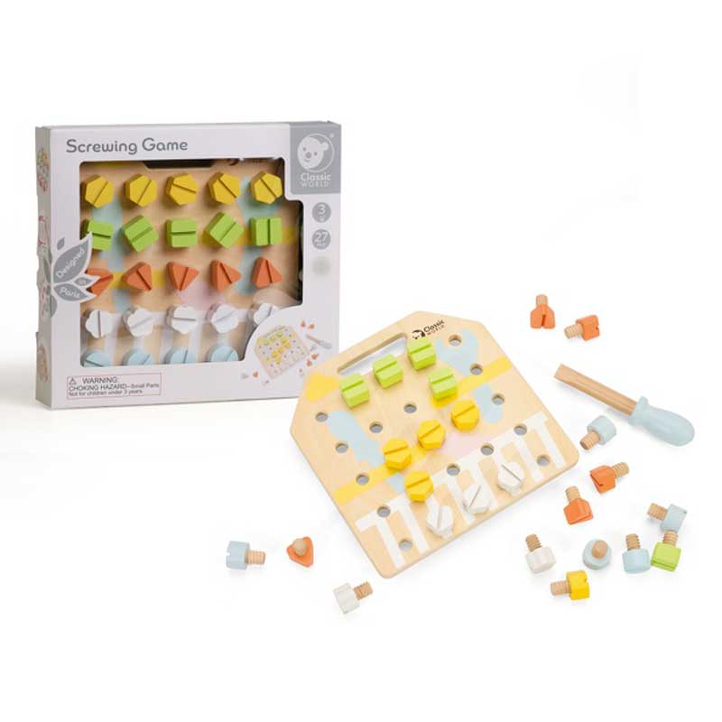 Забавна Дървена Дъска За Поставяне На Винтове С Аксесоари --- BebeMama