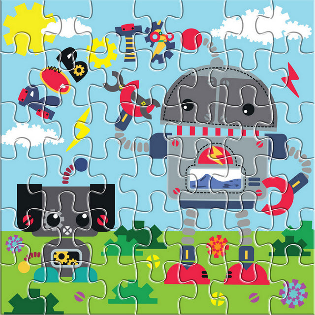 Puzzle 42 El cu robot în formă ovală, dimensiune 42x42, cu Chl El.