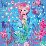 Puzzle 42 El cu cutie ovală Sirenă cu puzzle dimensiune 42x42 cu Chl El.